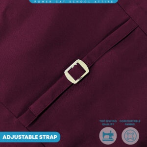 POWER CAT Vest Sekolah Merun | Size S-6XL | Maroon School Uniform Vest - Image 8