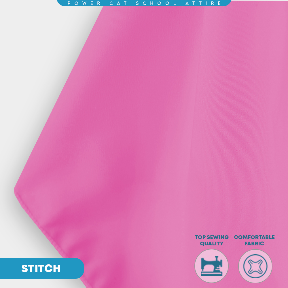 POWER CAT Tudung Sekolah Merah Jambu 2Lapis Licin  | Size S-2XL | Pink Koshibo School Uniform Tudung