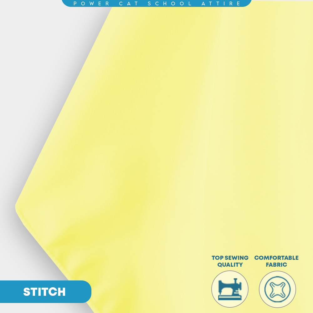 POWER CAT Tudung Sekolah Kuning 2Lapis Licin | Size S-2XL | Yellow Koshibo School Uniform Tudung