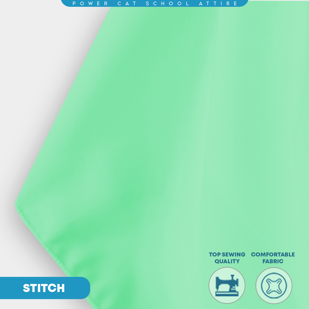POWER CAT Tudung Sekolah Hijau Muda 2Lapis Licin | Size S-2XL | Green Koshibo School Uniform Tudung
