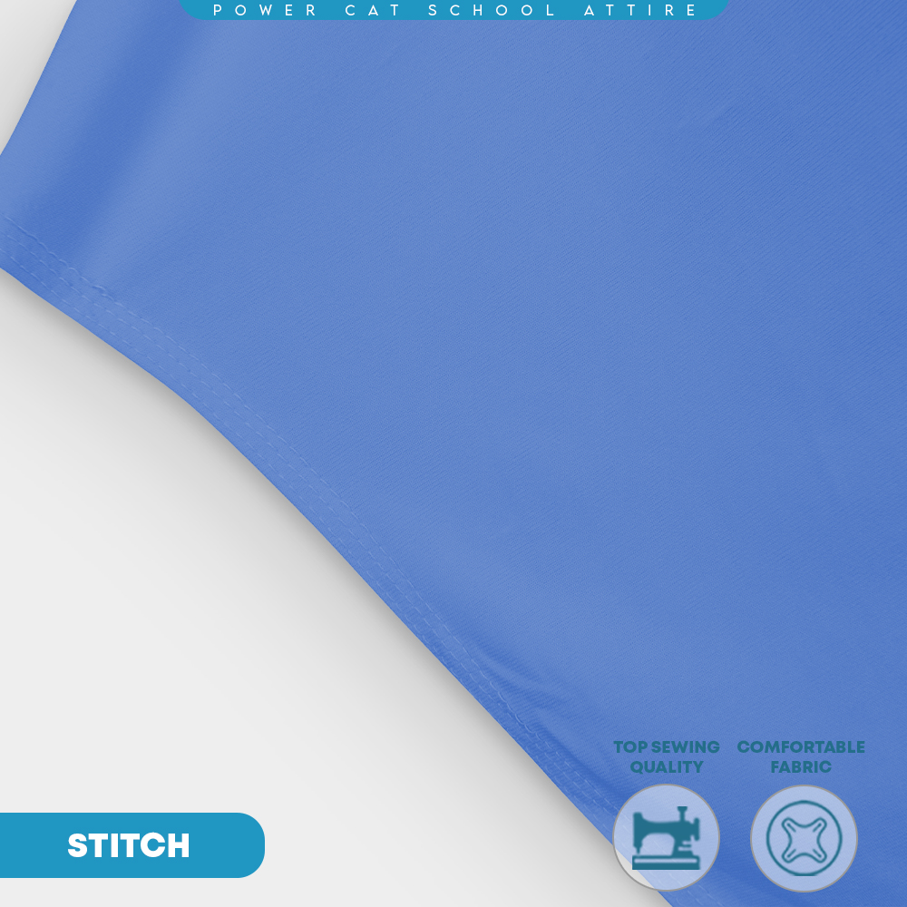 POWER CAT Tudung Sekolah Biru Selapis Owning Lembut | Size XS-L | Blue Colour School Uniform Tudung One Layer