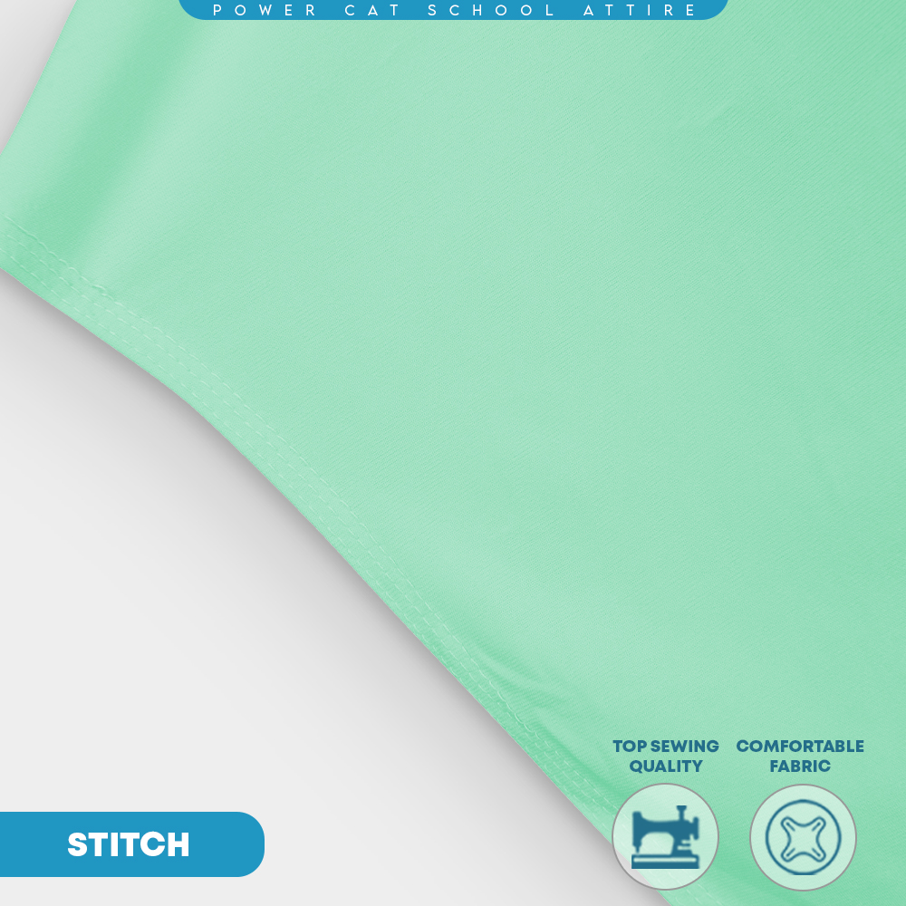 POWER CAT Tudung Sekolah Hijau Muda Selapis Owning Lembut | Size XS-L | Green Colour School Uniform Tudung One Layer