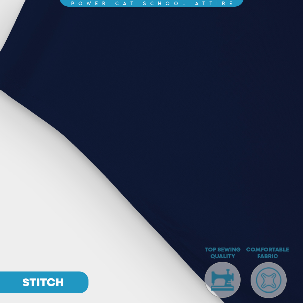 POWER CAT Tudung Sekolah Biru Gelap Selapis Owning Lembut | Size XS-L | Navy Blue Colour School Uniform Tudung One Layer