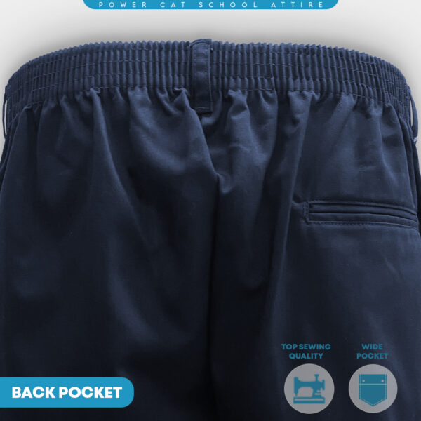 POWER CAT Seluar Pendek Sekolah Biru Gelap SRK | Size M-8XL | Navy Blue School Uniform Short Pants | Seluar Sekolah Rendah Lelaki