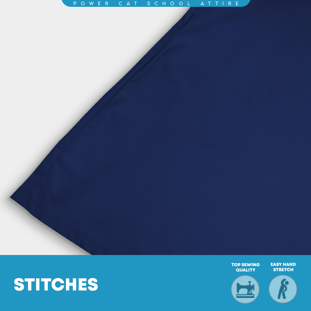 POWER CAT Pinafore Sekolah Rendah Biru Gelap SRK Cotton | Size: 24-46 | Girls School Uniform Pinafore Navy Blue - Image 8
