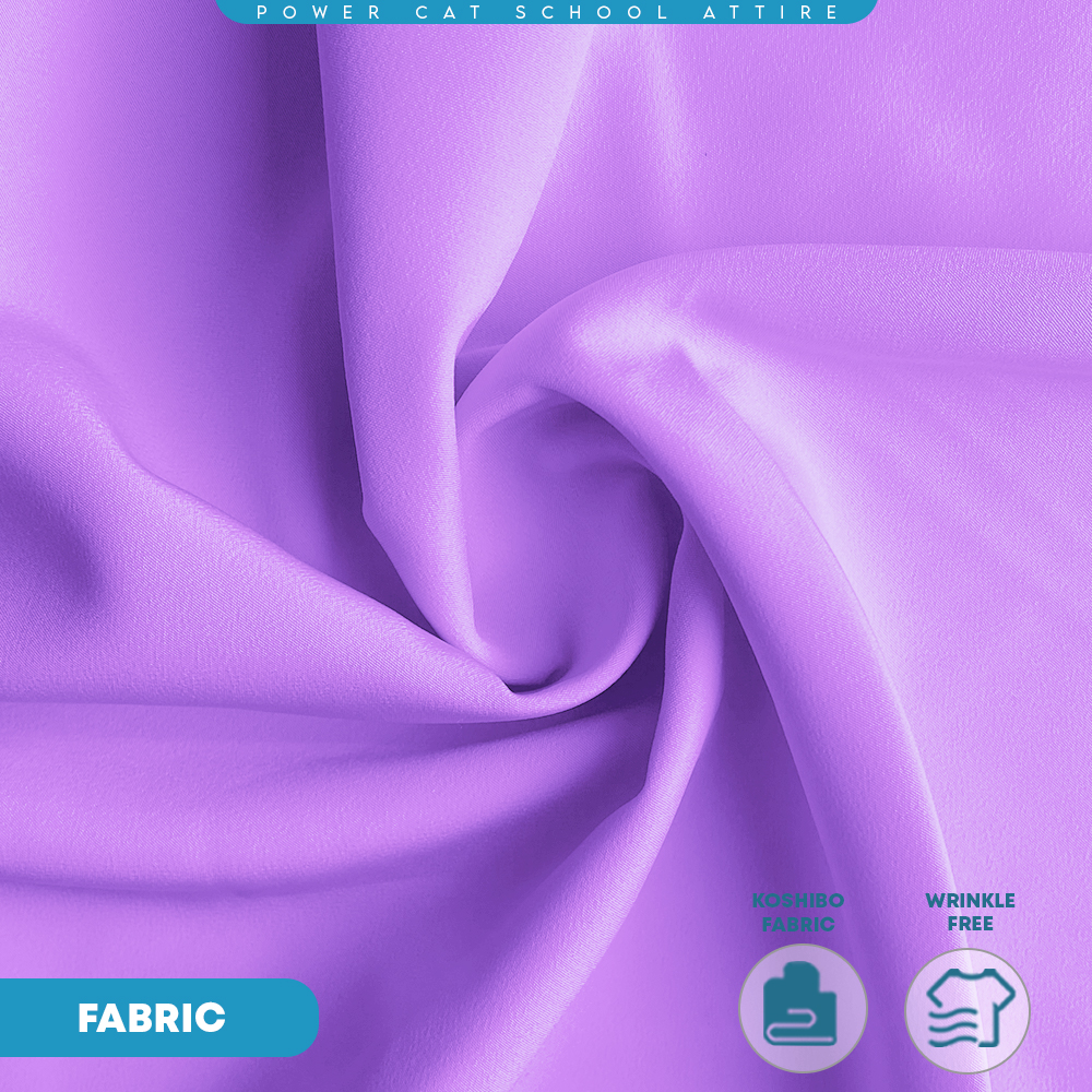 POWER CAT Tudung Sekolah Ungu 2Lapis Licin  | Size S-2XL | Purple Koshibo School Uniform Tudung