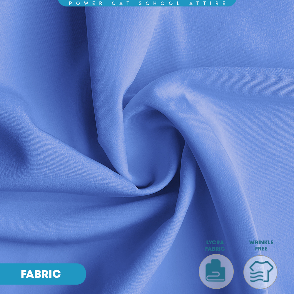 POWER CAT Tudung Sekolah Biru Selapis Owning Lembut | Size XS-L | Blue Colour School Uniform Tudung One Layer