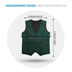 POWER CAT Vest Sekolah Hijau Tua | Size S-6XL | Dark Green School Uniform Vest - Image 2