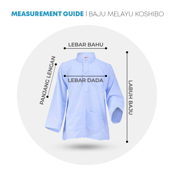 POWER CAT Baju Melayu Sekolah Putih Nila Licin | Size 22-3XL | School Uniform White Nila Baju Melayu Koshibo
