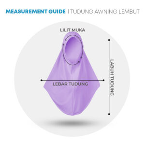 POWER CAT Tudung Sekolah Ungu Selapis Owning Lembut | Size XS-L | Purple Colour School Uniform Tudung One Layer - Image 2