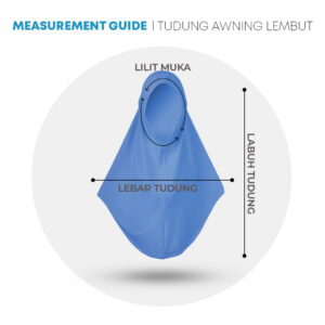 POWER CAT Tudung Sekolah Biru Selapis Owning Lembut | Size XS-L | Blue Colour School Uniform Tudung One Layer - Image 2