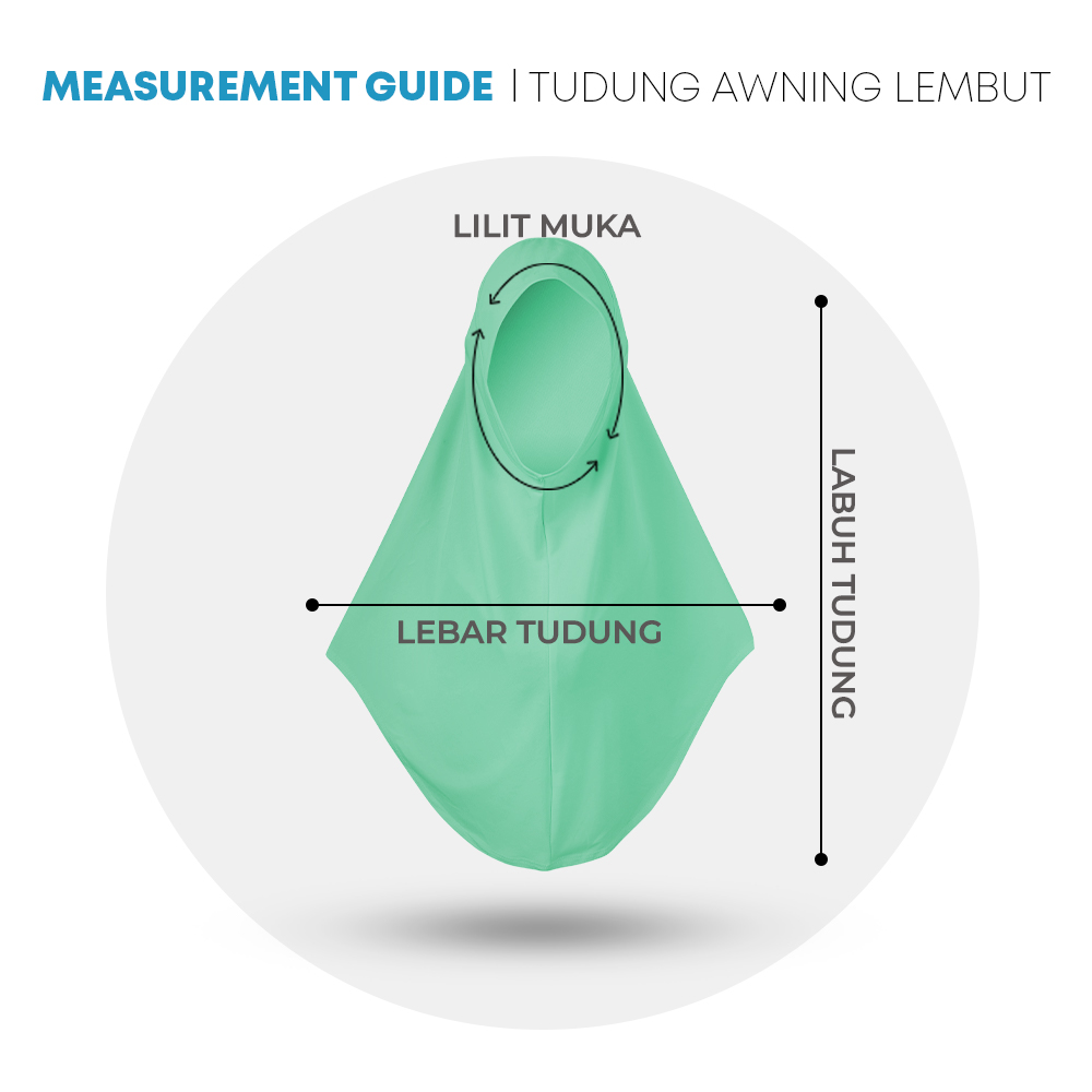 POWER CAT Tudung Sekolah Hijau Muda Selapis Owning Lembut | Size XS-L | Green Colour School Uniform Tudung One Layer