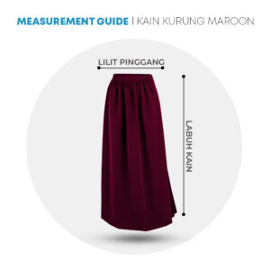 POWER CAT Kain Kurung Sekolah Merun Licin Susun Tepi | Size 26-2XL | Maroon School Uniform Koshibo Kurung Skirt - Image 2