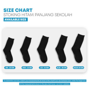 POWER CAT Premium Stoking Sekolah Hitam Panjang Tebal | Size S-2XL | School Uniform Long Black Socks (Thicker) - Image 2