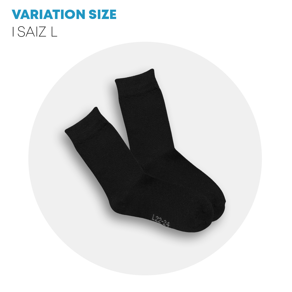 POWER CAT Premium Stoking Sekolah Hitam Panjang Tebal | Size S-2XL | School Uniform Long Black Socks (Thicker)