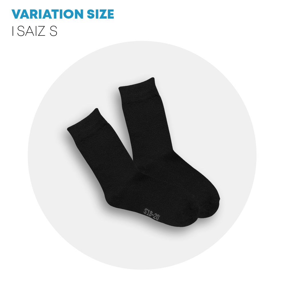 POWER CAT Premium Stoking Sekolah Hitam Panjang Tebal | Size S-2XL | School Uniform Long Black Socks (Thicker)