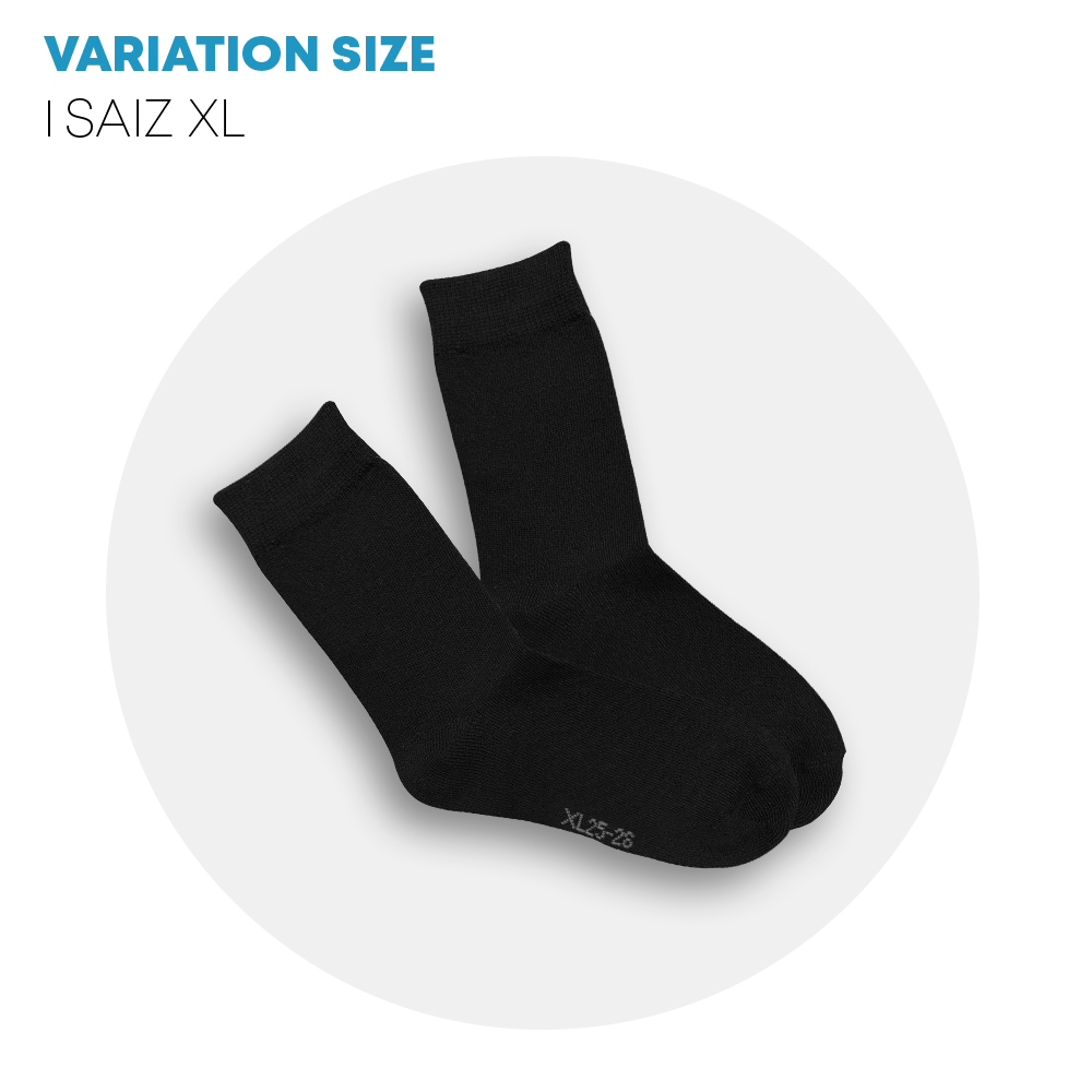 POWER CAT Premium Stoking Sekolah Hitam Panjang Tebal | Size S-2XL | School Uniform Long Black Socks (Thicker)